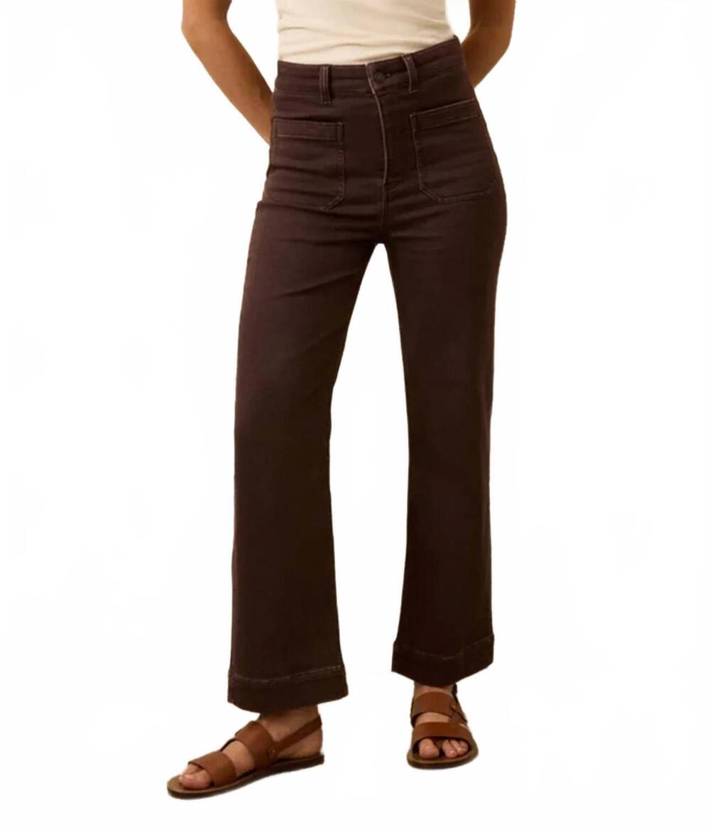 NEW FAHERTY stretch terry patch pocket ankle pant in northern brown